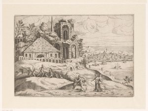 Paesaggio con rovine antiche e il Colosso di Rodi da Giovanni Battista Pittoni (I)