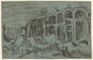 Prospettiva del Colosseo a Roma (terza vista) da Giovanni Battista Pittoni, after Hieronymus Cock