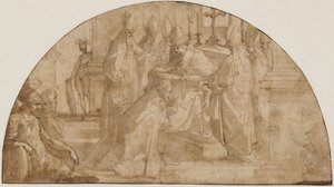 Un papa che consacra un vescovo: studio per una lunetta da Giovanni Battista Ricci