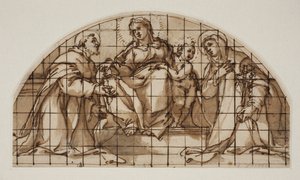 Lunetta con la Madonna e il Bambino con i Santi Francesco d