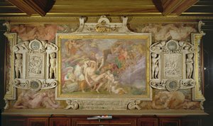 La morte di Adone (dettaglio dello schema decorativo nella Galleria di Francesco I, 1530-40) da Giovanni Battista Rosso Fiorentino