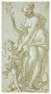 Venere insegna ad Amore, che legge un libro da Giovanni Battista Rovere