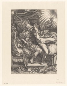Marte e Venere come amanti da Giovanni Battista Scultori