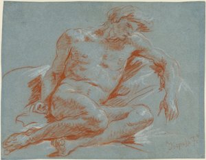 Nudo Maschile Seduto da Giovanni Battista Tiepolo