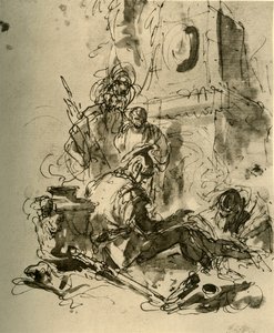 Un soldato seduto, metà XVIII secolo, 1928 da Giovanni Battista Tiepolo