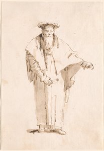 Orientale in piedi con una verga da Giovanni Battista Tiepolo