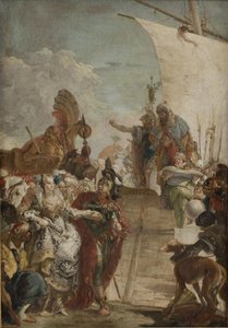 Antonio conduce Cleopatra a bordo da Giovanni Battista Tiepolo