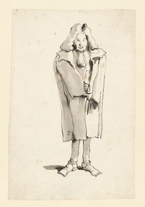 Caricatura di un uomo che indossa un cappotto da Giovanni Battista Tiepolo