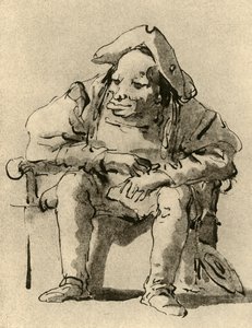 Caricatura di un uomo seduto, metà del XVIII secolo, 1928 da Giovanni Battista Tiepolo