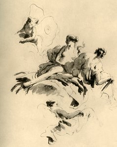 Cupido e tre donne, metà del XVIII secolo, 1928 da Giovanni Battista Tiepolo