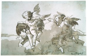 Cupidi con colombe e una torcia da Giovanni Battista Tiepolo
