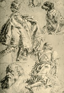 Studi di dettaglio per gli affreschi nella Kaisersaal nella Residenza di Würzburg, 1751-1752 da Giovanni Battista Tiepolo