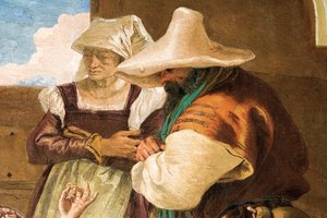 Dettaglio da Angelica e Medoro che salutano i contadini, dalla Stanza dell