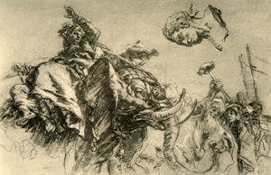 Donna orientale su un elefante. Busto di un imperatore romano da Giovanni Battista Tiepolo