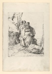 Mago con quattro figure vicino a un altare fumante, dagli Scherzi, ca. 1743-52 da Giovanni Battista Tiepolo