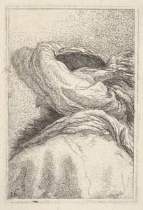 Uomo con turbante, raffigurato in formato busto da dietro in vista di tre quarti, ca. 1770 da Giovanni Battista Tiepolo