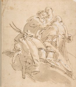 Divinità marina con figura femminile assistente da Giovanni Battista Tiepolo