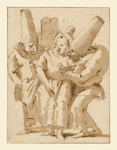 Pulcinella che si avvicina a una donna da Giovanni Battista Tiepolo