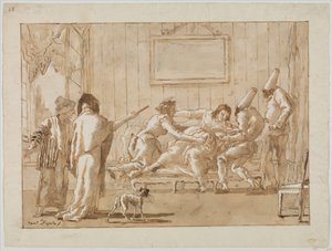 La madre di Punchinello (?) malata in gravidanza, c.1800 da Giovanni Battista Tiepolo