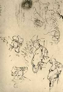 Erme di satiro e teste orientali, metà XVIII secolo, 1928 da Giovanni Battista Tiepolo
