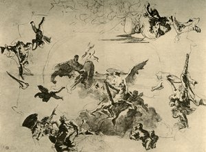 Bozzetto per un dipinto sul soffitto, metà del XVIII secolo, 1928 da Giovanni Battista Tiepolo