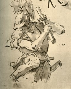 Soldato che alza il braccio per colpire, metà XVIII secolo, 1928