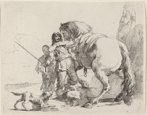 Soldato con cavallo e attendente da Giovanni Battista Tiepolo
