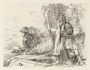 Filosofo in piedi e altre due figure, da Vari capricci da Giovanni Battista Tiepolo