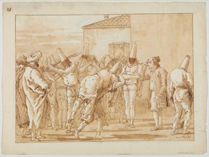 La fustigazione di Punchinello, c.1800