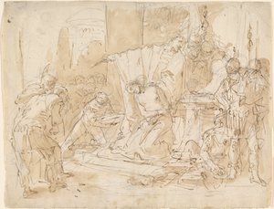 Il sacrificio di Ifigenia (recto) / Studio di un nudo maschile (verso) da Giovanni Battista Tiepolo