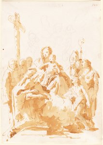 La Vergine e il Bambino adorati da vescovi, monaci e donne da Giovanni Battista Tiepolo