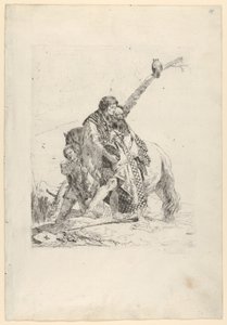 Tre uomini accanto a un cavallo, dagli Scherzi da Giovanni Battista Tiepolo