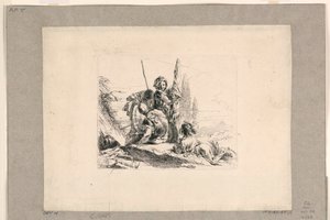 Tre soldati e un ragazzo, dai Vari Capricci da Giovanni Battista Tiepolo