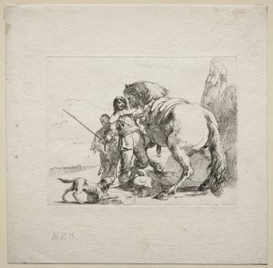 Varie capricci: Il cavaliere che monta a cavallo da Giovanni Battista Tiepolo
