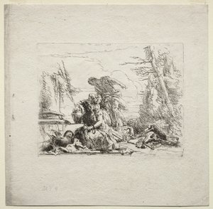 Varie capricci: La donna in manette, 1785 da Giovanni Battista Tiepolo