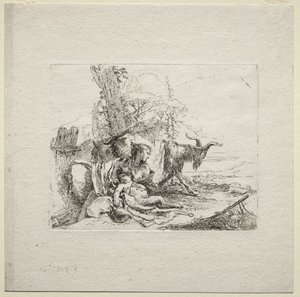 Varie Capricci: La Donna con il Tamburello, 1785 da Giovanni Battista Tiepolo