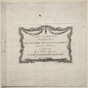 Varie capricci: Pagina del titolo da Giovanni Battista Tiepolo
