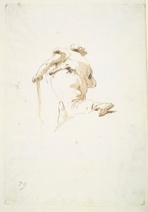 Figura maschile che cammina vista obliquamente dal basso da Giovanni Battista Tiepolo