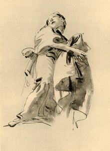 Donna piegata a destra ma guardando in alto da Giovanni Battista Tiepolo