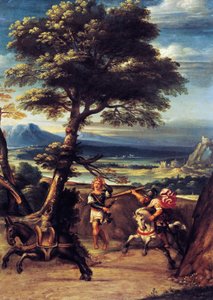 Paesaggio con Assalonne ferito dalla lancia di Joab di Giovanni Battista Viola da Giovanni Battista Viola