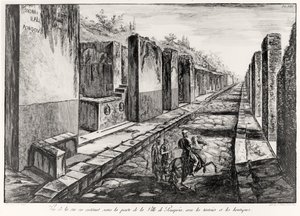 Veduta della Strada della Porta della città di Pompei, da Antiquités de Pompeia di G.B. Piranesi, incisa da Francesco Piranesi (1758-1810) 1804