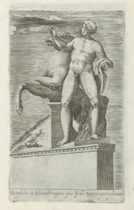 Scultura di uno dei Dioscuri sul Quirinale a Roma da Giovanni Battista de