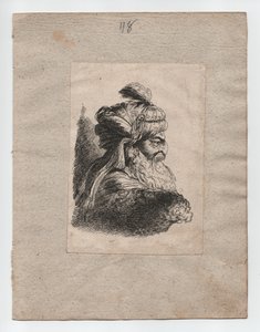 Testa turca con turbante (c. 1760) da Giovanni Benedetto (1609 64) (after) Castiglione