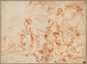 Baccanale davanti a un erma, primi anni 1660 da Giovanni Benedetto (1609 64) Castiglione