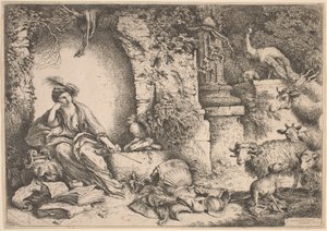 Circe trasforma gli uomini di Ulisse in bestie da Giovanni Benedetto Castiglione