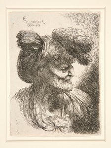 Figura rivolta a destra, dalla serie Piccoli studi di teste da Giovanni Benedetto Castiglione