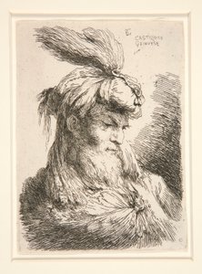 Figura rivolta a destra, dalla serie Piccoli studi di teste da Giovanni Benedetto Castiglione