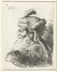 Testa di un vecchio con turbante