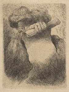 Uomo che tiene un rotolo davanti al viso, dalla serie di Piccole teste in Oriente, ca. 1645-50 da Giovanni Benedetto Castiglione