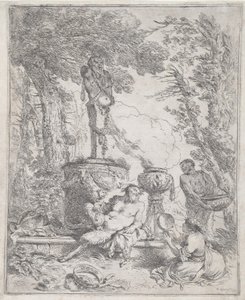 Pan reclinato davanti a un erma da Giovanni Benedetto Castiglione